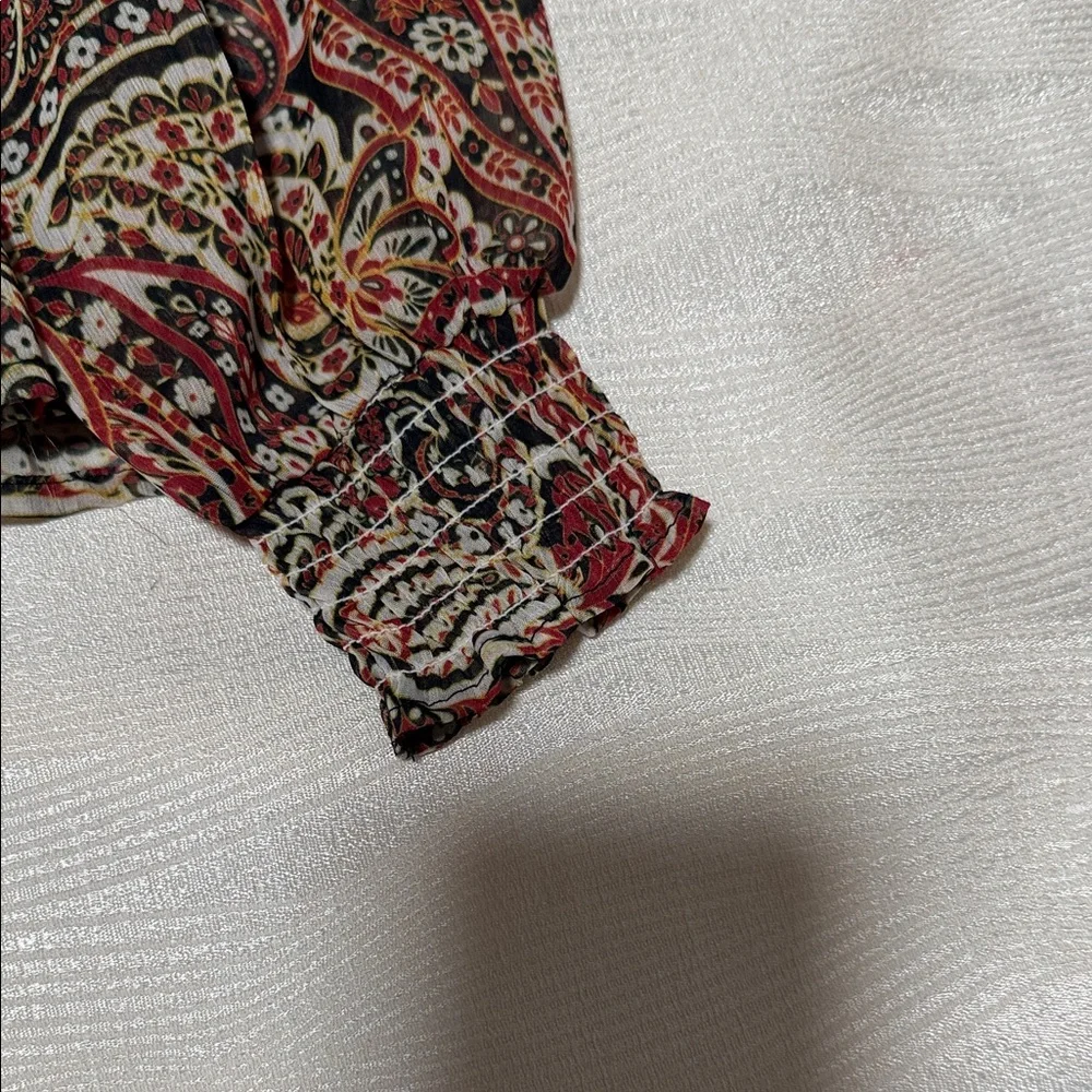 Greige Multicolor Paisley Blouse - Picture 11 of 15